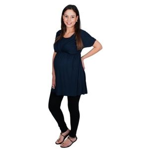 NEW My Bella Mama Navy Maternity/Nursing Tunic Top Dress